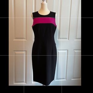 Calvin Klein Sheath Dress black and magenta in size 6